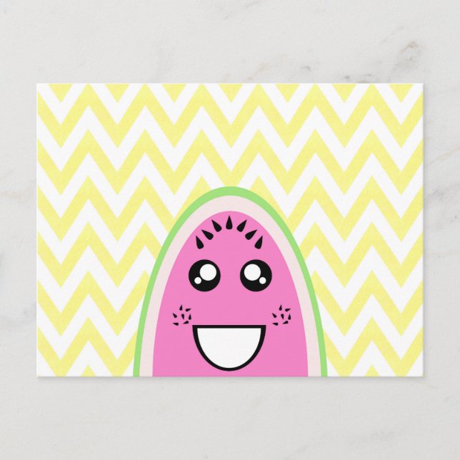 Funny Cute Watermelon Face Postcard (Front)