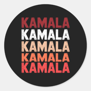 Funny Cute Wave Of Blue Cats For Kamala Women Men Classic Round Sticker