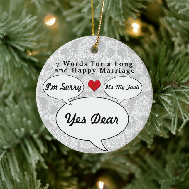 Funny & Cute Wedding Advice Christmas Ornament (Tree)