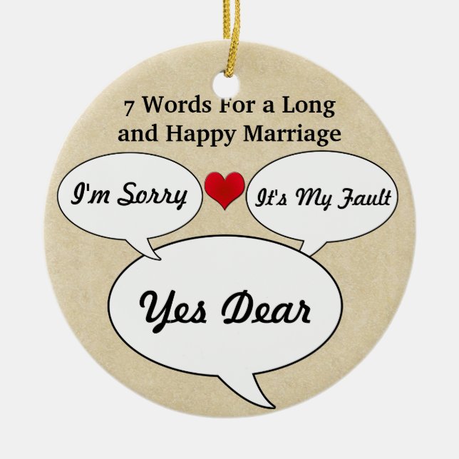 Funny & Cute Wedding Advice Christmas Ornament (Front)