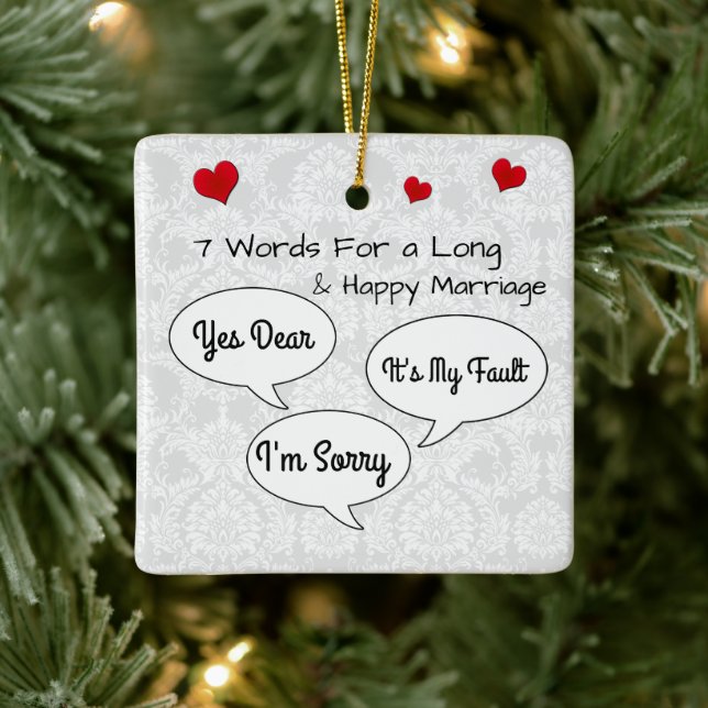 Funny & Cute Wedding Advice Christmas Ornament (Tree)