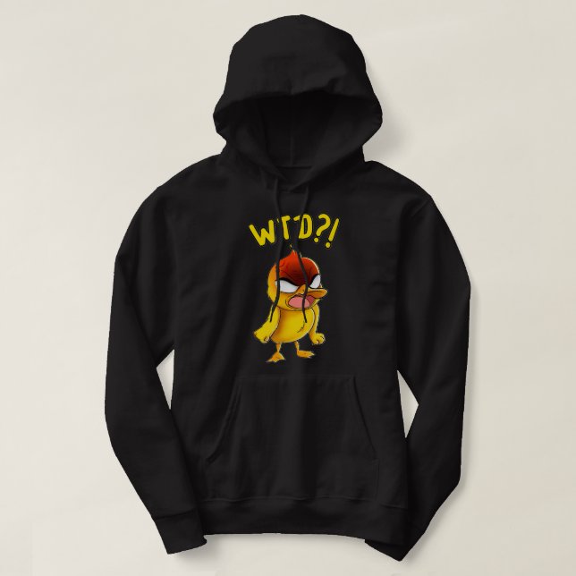 Funny Cute What The Duck Novelty Gifts Hoodie (Design Front)