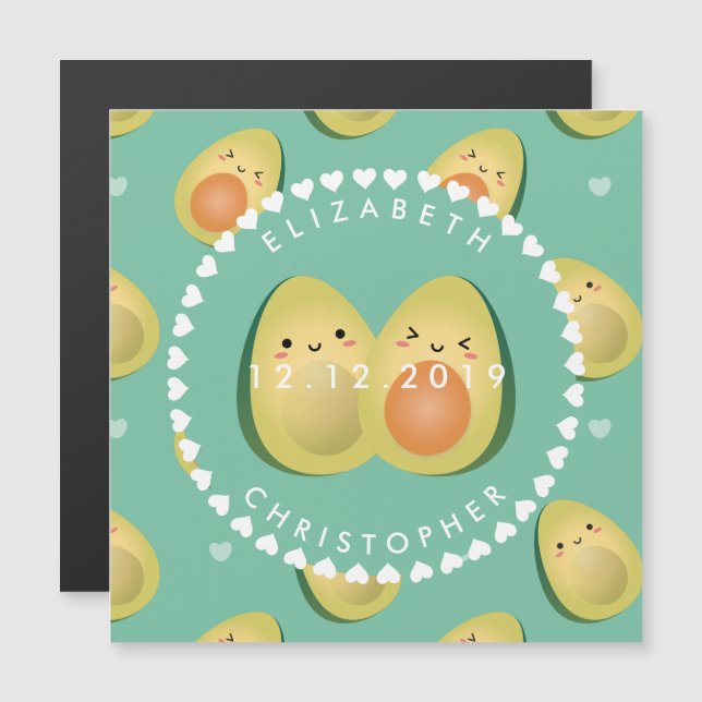 Funny Cute Whimsical Modern Save The Date Wedding Magnetic Invitation (Front/Back)