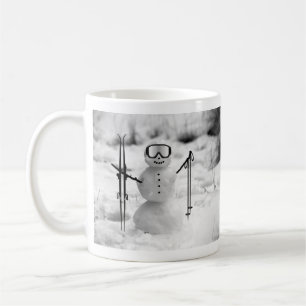 Funny Cute Winter Skiing Snowman Coffee Tea Cocoa  Mug