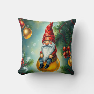 Funny Cute Winter Whimsical Scandinavian Gnome Cushion