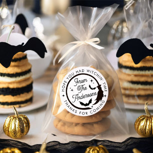 Funny Cute Witch Halloween Thank You Favour Classic Round Sticker