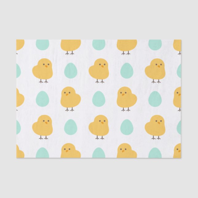 Funny cute yellow chick egg easter illustration tissue paper (Front)