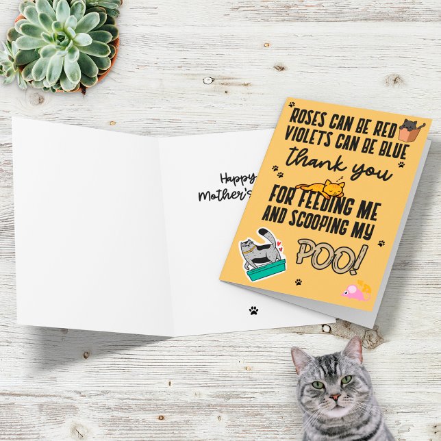 Funny Cute Yellow Happy Mother's Day From Cat Card (Creator Uploaded)