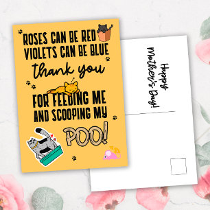 Funny Cute Yellow Happy Mother's Day From Cat Postcard