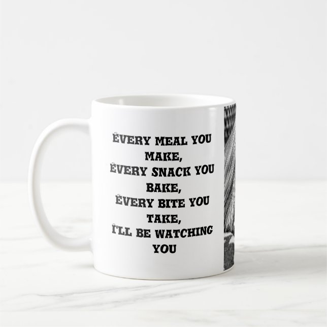 Funny Cute Yorkshire Terrier Dog Black and White Coffee Mug (Left)