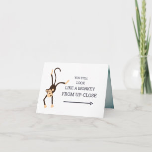 Funny Cute You Monkey Business Suit 21st Birthday  Card