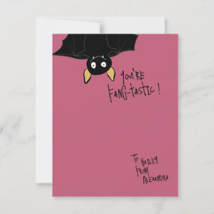 Funny Cute “You’re Fang-tastic” Bat Pun Card