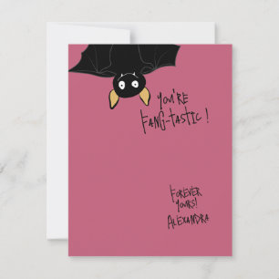Funny Cute You’re Fangtastic Bat Pun Card