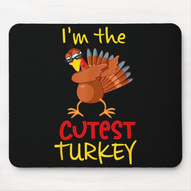 Funny Cutest Turkey Matching Family Group Thanksgi Mouse Pad (Front)