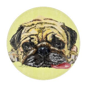 Funny Cutting Board with Pug Dog - Your Colours
