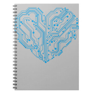 Funny Cyber Circuit Heart Valentines Day Engineer Notebook