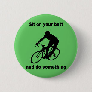 Funny cycling 6 cm round badge