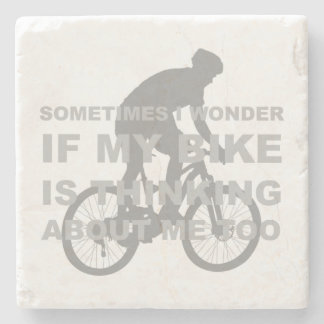Funny Cycling Bike Thinking About me Too Funny Stone Coaster