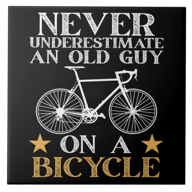 Funny Cycling Biker Humour Ceramic Tile (Front)