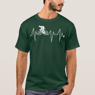 Funny Cycling Cyclist Biker Heartbeat Heart Pulse T-Shirt
