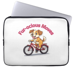 **Funny Cycling Dog – Cute Dog Riding a Bicycle Il Laptop Sleeve