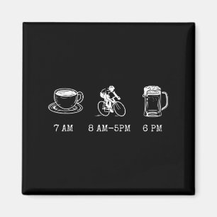 Funny Cycling Humour Quote Coffee Ride Beer Biking Magnet