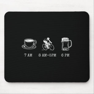 Funny Cycling Humour Quote Coffee Ride Beer Biking Mouse Pad