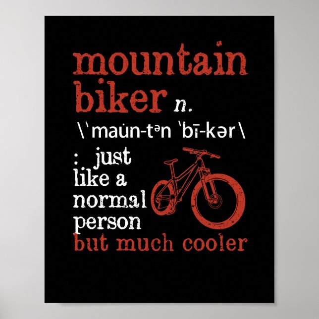 Funny cycling MTB Downhill Biking Mountain Poster (Front)