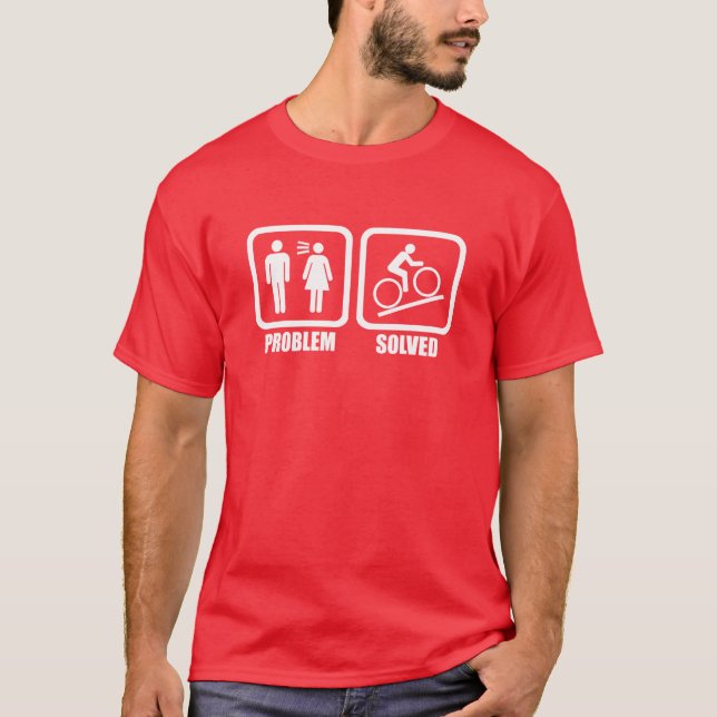 Funny Cycling Problem Solved T-Shirt (Front)