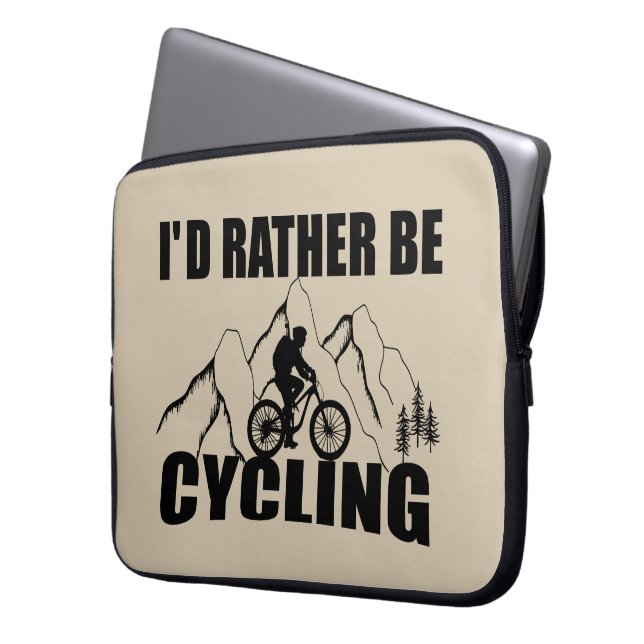 Funny cycling quote laptop sleeve (Front Left)