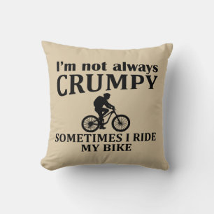 Funny cycling quotes cushion