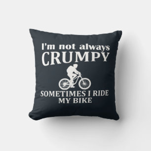 Funny cycling quotes cushion