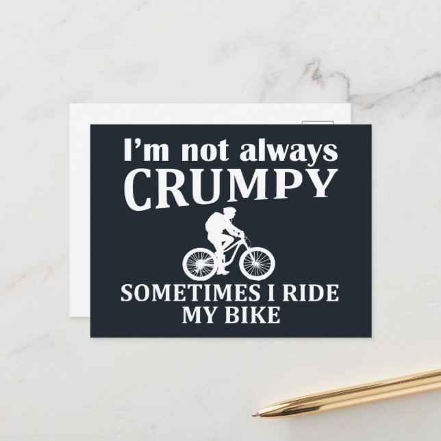 Funny cycling quotes holiday postcard (Front/Back In Situ)