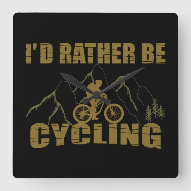 Funny cycling quotes square wall clock (Front)