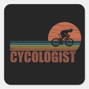 Funny Cycling Retirement - Vintage Cycologist Square Sticker