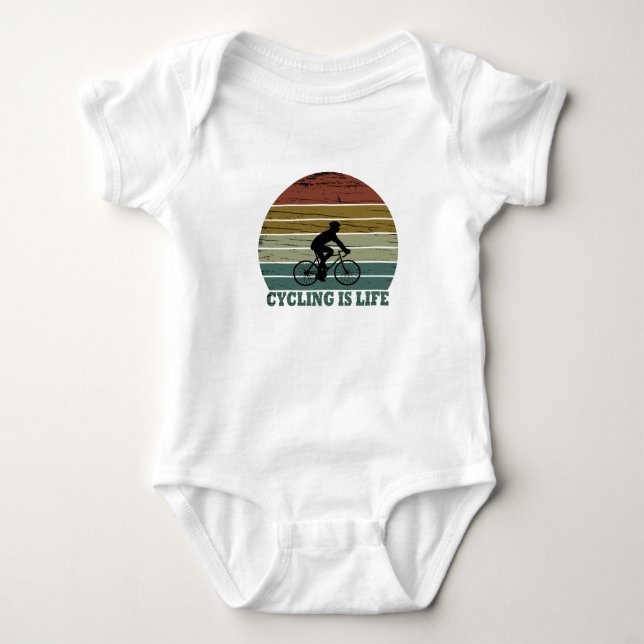 Funny cycling saying baby bodysuit (Front)