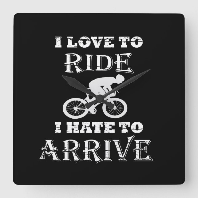 Funny cycling  square wall clock (Front)
