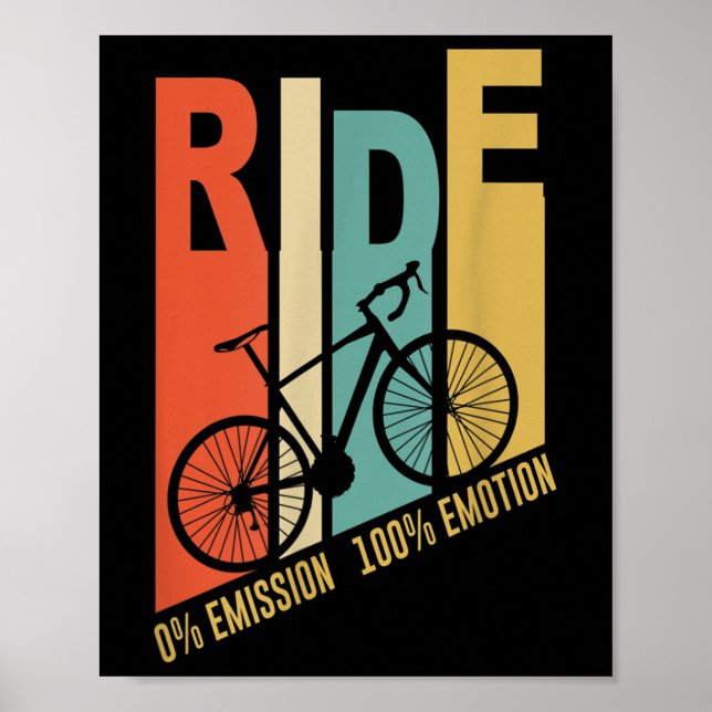 Funny Cyclist Bicycle Gift Environmental Protectio Poster (Front)