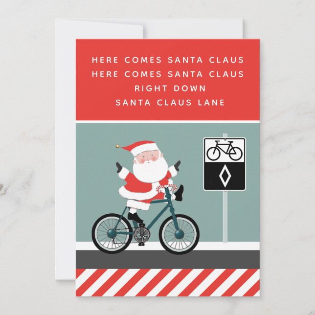 Funny Cyclist Biking Holiday Card (Front)