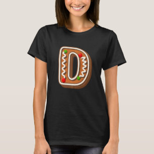 Funny D Cutest Capital Christmas cookie Alphabet L T-Shirt