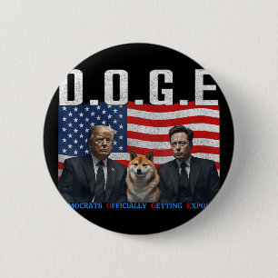 Funny D.o.g.e Doge Democrats Officially Getting 6 Cm Round Badge