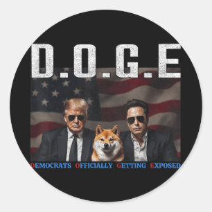 Funny D.o.g.e Doge Democrats Officially Getting Classic Round Sticker
