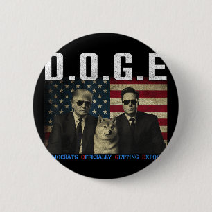 Funny D.o.g.e Doge Democrats Officially Getting Ex 6 Cm Round Badge
