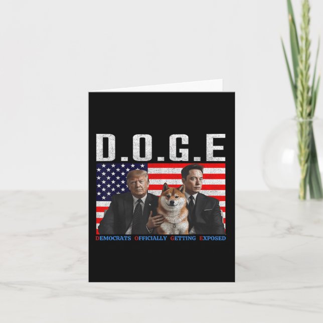 Funny D.o.g.e Doge Democrats Officially Getting Ex Card (Front)