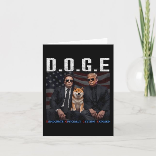 Funny D.o.g.e Doge Democrats Officially Getting Ex Card (Front)