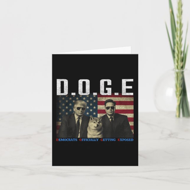 Funny D.o.g.e Doge Democrats Officially Getting Ex Card (Front)
