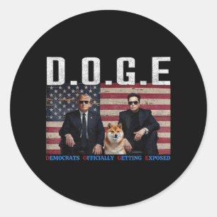 Funny D.o.g.e Doge Democrats Officially Getting Ex Classic Round Sticker