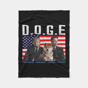 Funny D.o.g.e Doge Democrats Officially Getting Ex Fleece Blanket