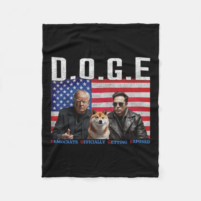 Funny D.o.g.e Doge Democrats Officially Getting Fleece Blanket (Front)