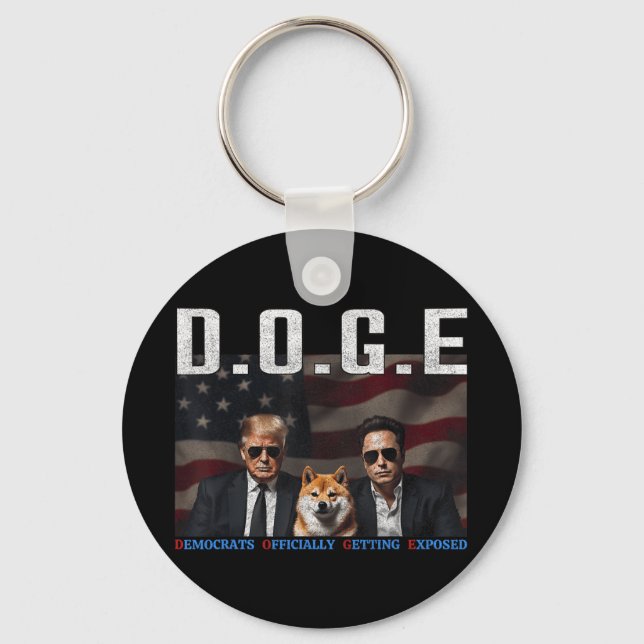 Funny D.o.g.e Doge Democrats Officially Getting Key Ring (Front)